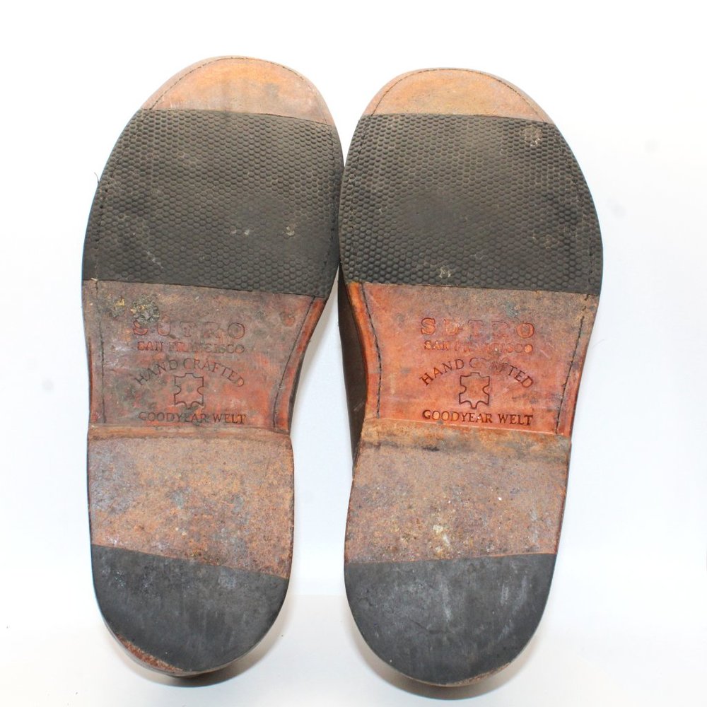 Sutro San Francisco Mens Sz 9D Larkin Brown Distressed Leather Oxford Shoes - Picture 13 of 14